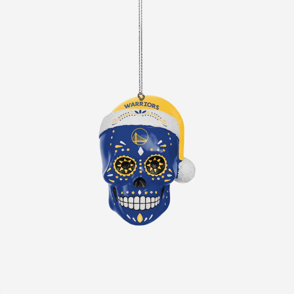 Golden State Warriors Sugar Skull Ornament FOCO - FOCO.com