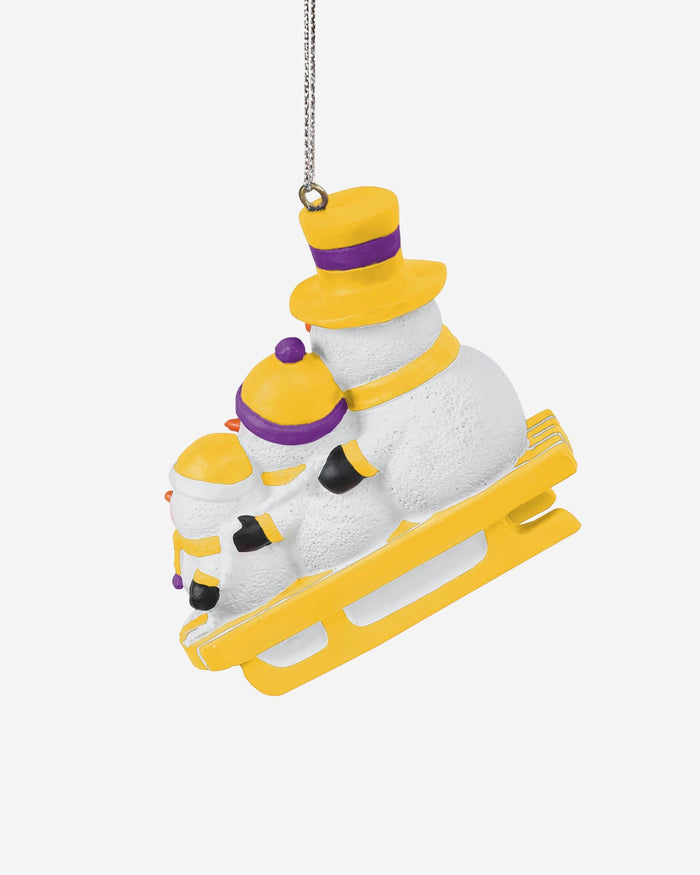 Los Angeles Lakers Sledding Snowmen Ornament FOCO - FOCO.com
