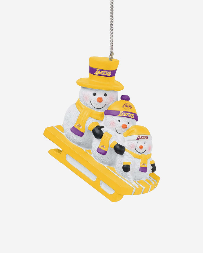 Los Angeles Lakers Sledding Snowmen Ornament FOCO - FOCO.com