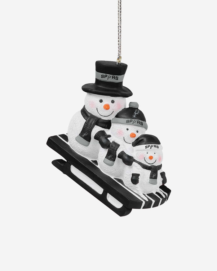 San Antonio Spurs Sledding Snowmen Ornament FOCO - FOCO.com