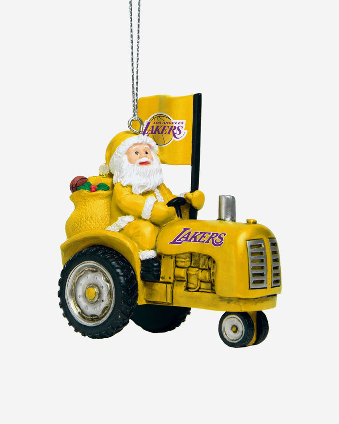 Los Angeles Lakers Santa Riding Tractor Ornament FOCO - FOCO.com