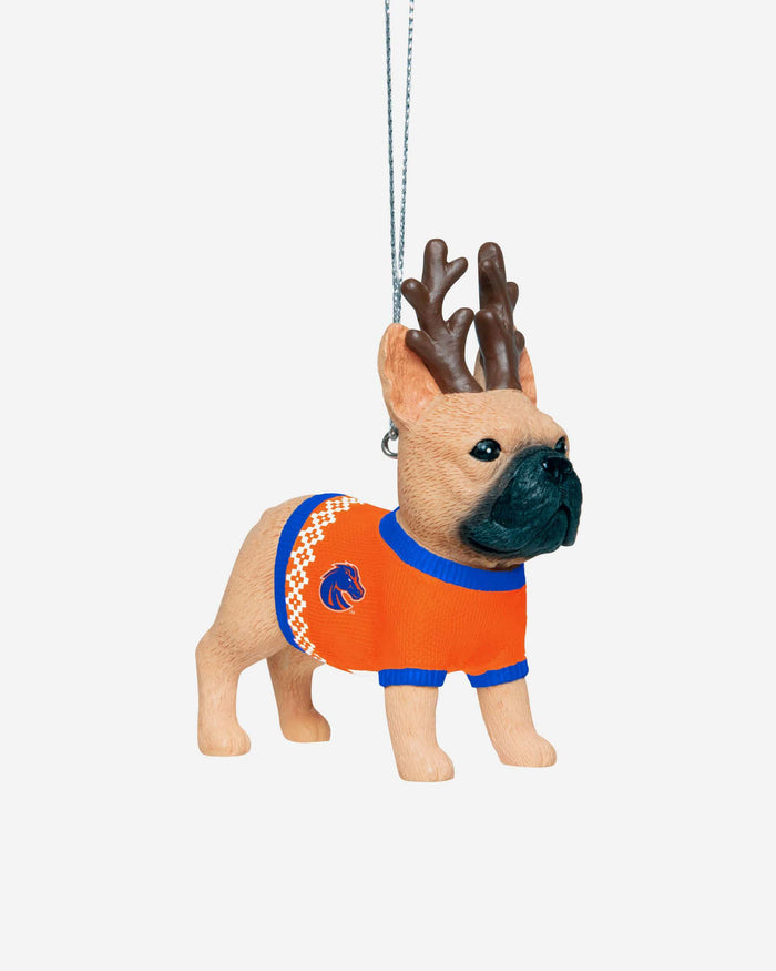 Boise State Broncos French Bulldog Wearing Sweater Ornament FOCO - FOCO.com