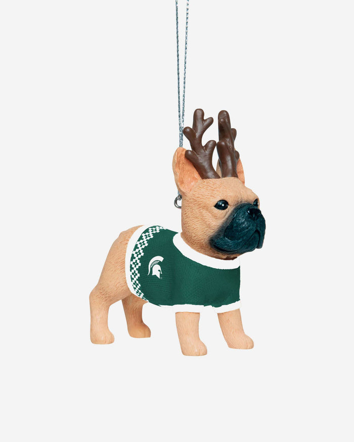 Michigan State Spartans French Bulldog Wearing Sweater Ornament FOCO - FOCO.com