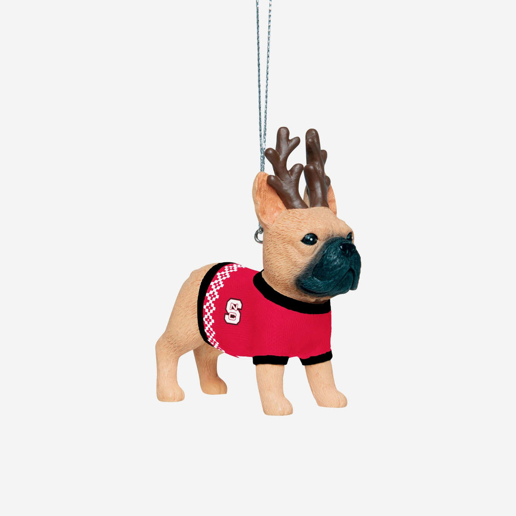 NC State Wolfpack French Bulldog Wearing Sweater Ornament FOCO - FOCO.com