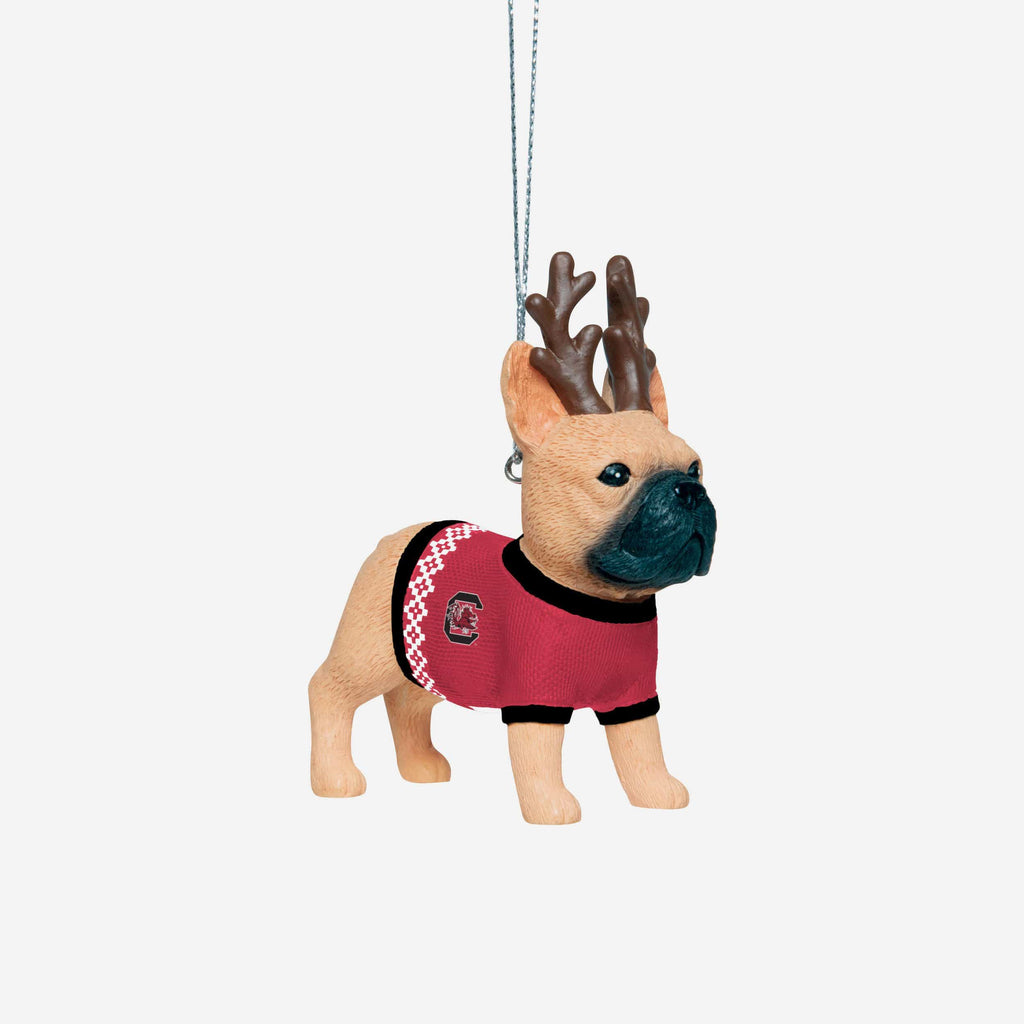 South Carolina Gamecocks French Bulldog Wearing Sweater Ornament FOCO - FOCO.com