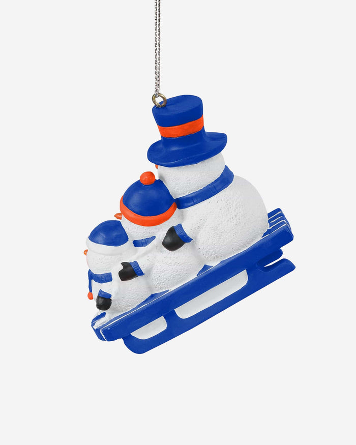 Boise State Broncos Sledding Snowmen Ornament FOCO - FOCO.com