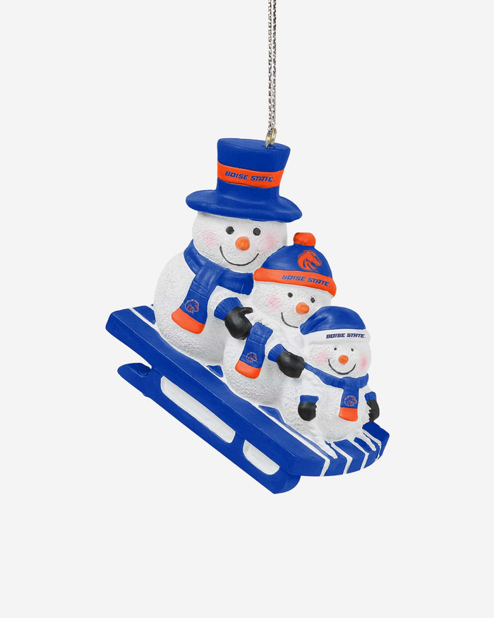 Boise State Broncos Sledding Snowmen Ornament FOCO - FOCO.com