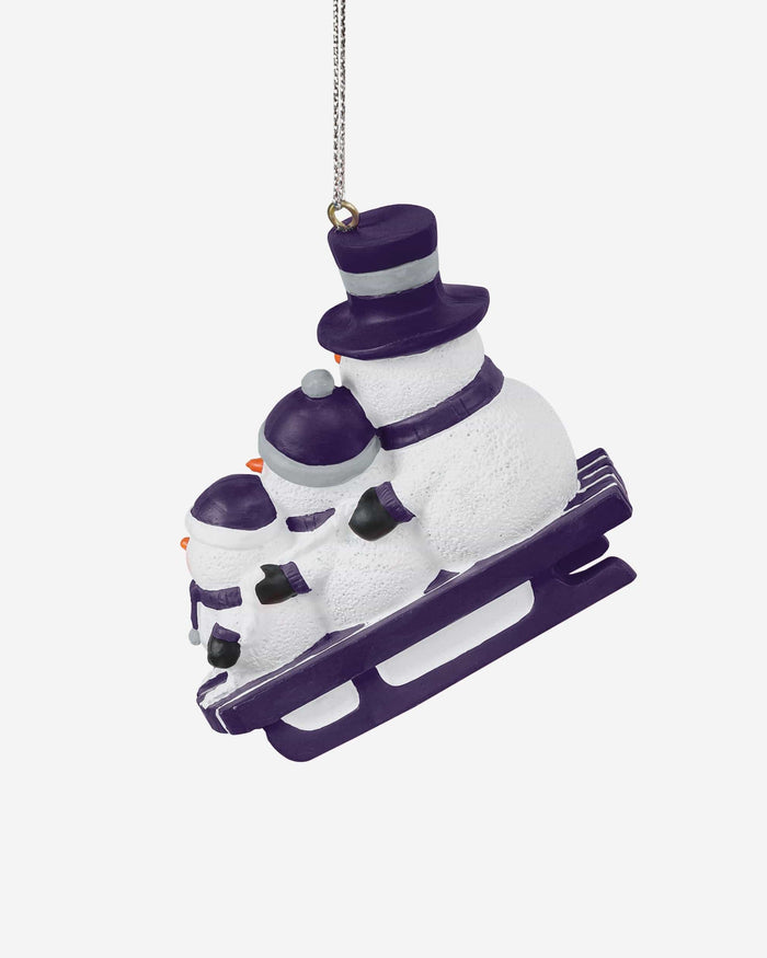 Kansas State Wildcats Sledding Snowmen Ornament FOCO - FOCO.com