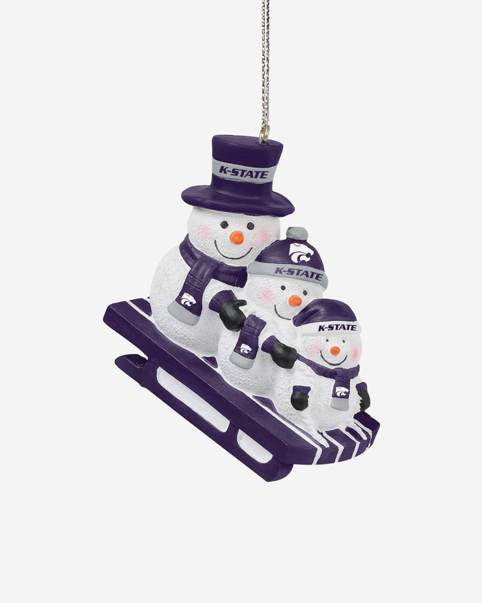 Kansas State Wildcats Sledding Snowmen Ornament FOCO - FOCO.com