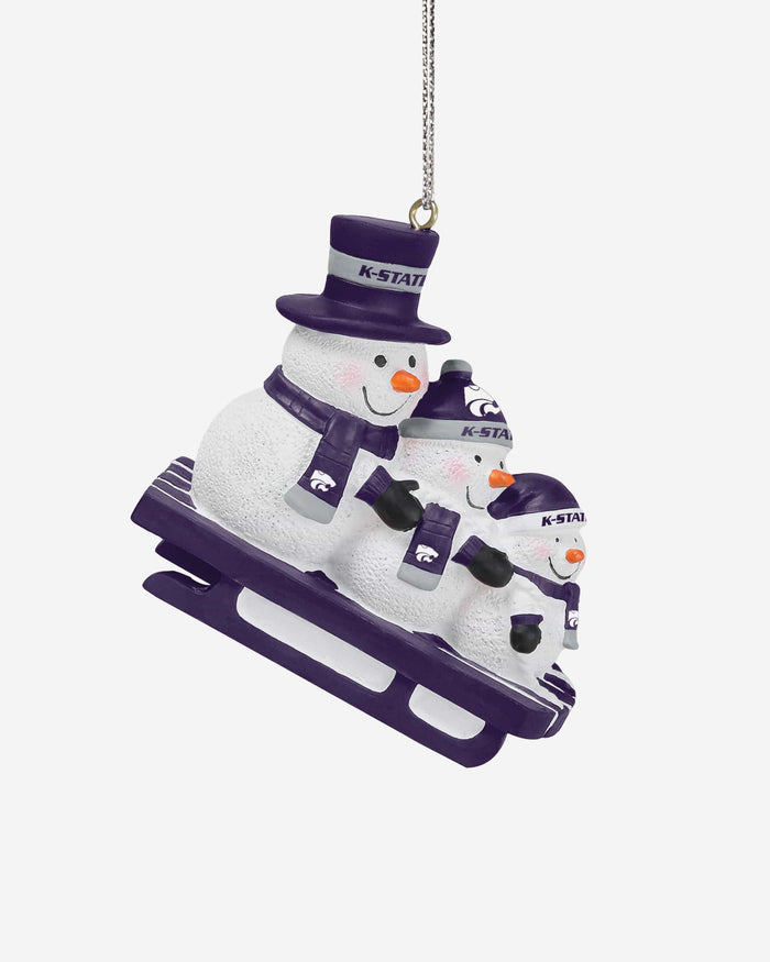 Kansas State Wildcats Sledding Snowmen Ornament FOCO - FOCO.com