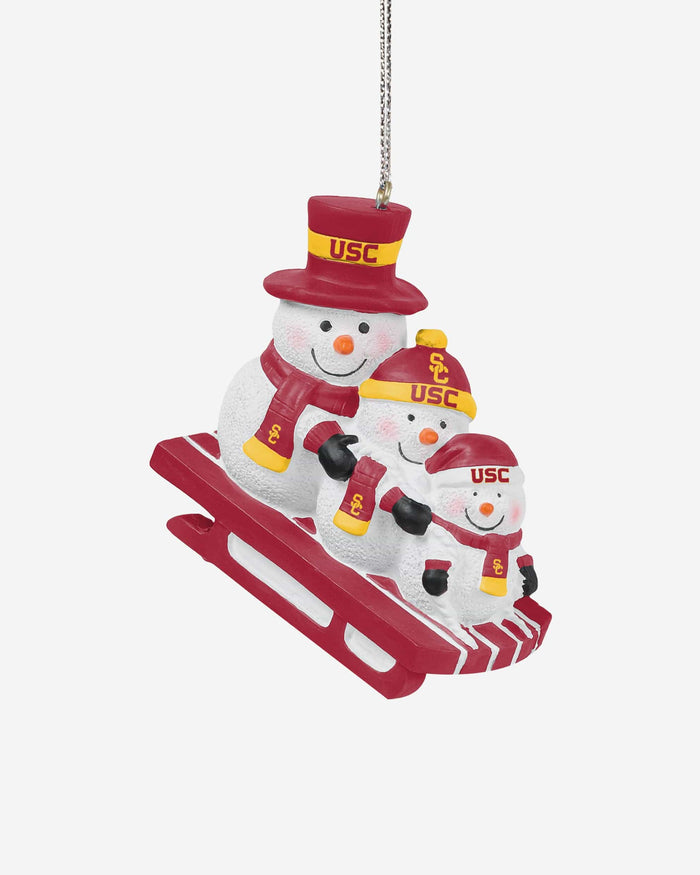 USC Trojans Sledding Snowmen Ornament FOCO - FOCO.com