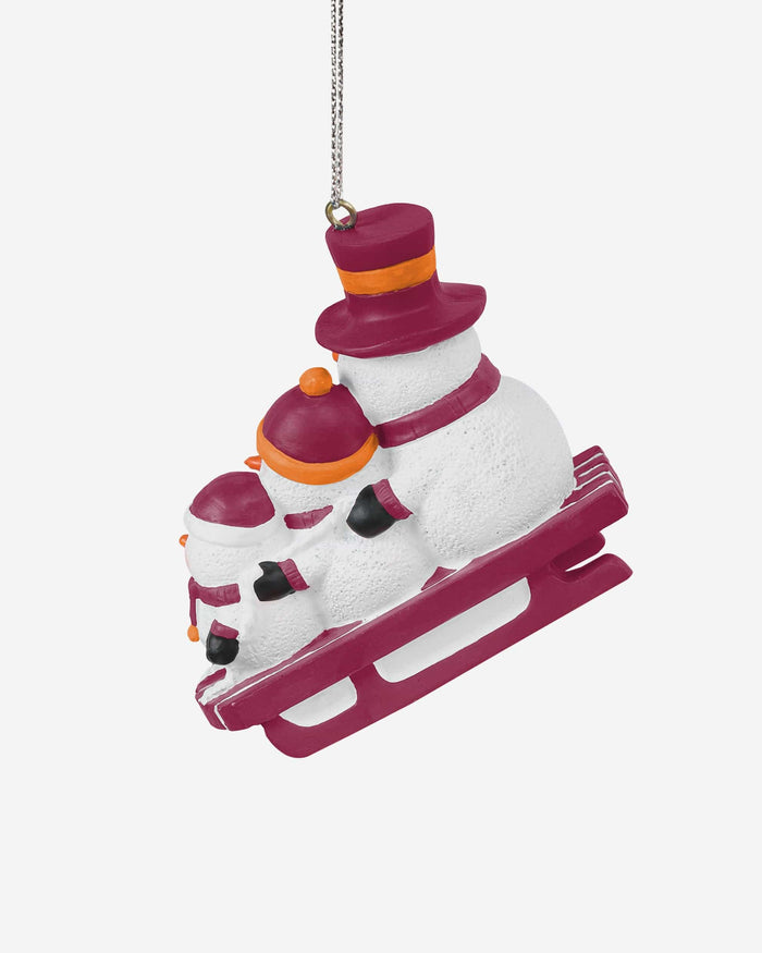 Virginia Tech Hokies Sledding Snowmen Ornament FOCO - FOCO.com