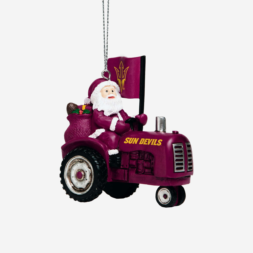 Arizona State Sun Devils Santa Riding Tractor Ornament FOCO - FOCO.com