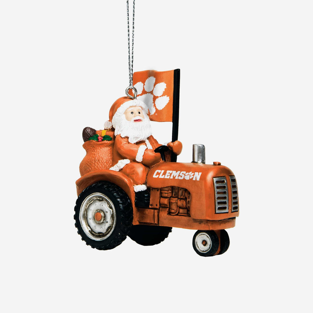 Clemson Tigers Santa Riding Tractor Ornament FOCO - FOCO.com