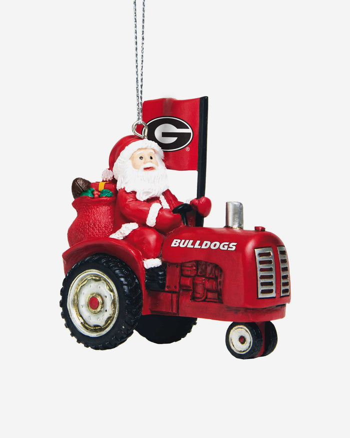 Georgia Bulldogs Santa Riding Tractor Ornament FOCO - FOCO.com