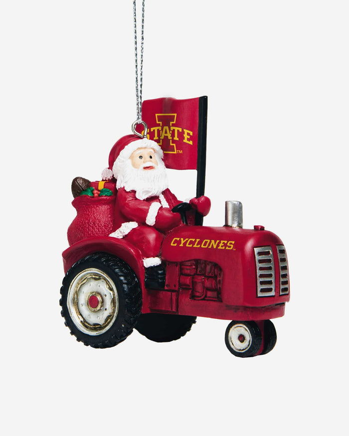 Iowa State Cyclones Santa Riding Tractor Ornament FOCO - FOCO.com