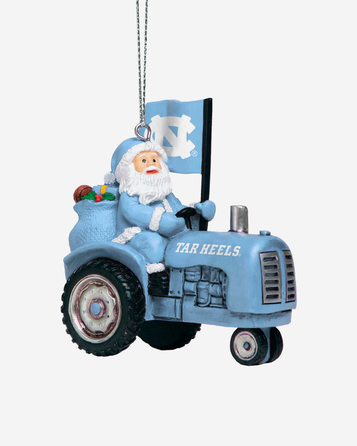 North Carolina Tar Heels Santa Riding Tractor Ornament FOCO - FOCO.com