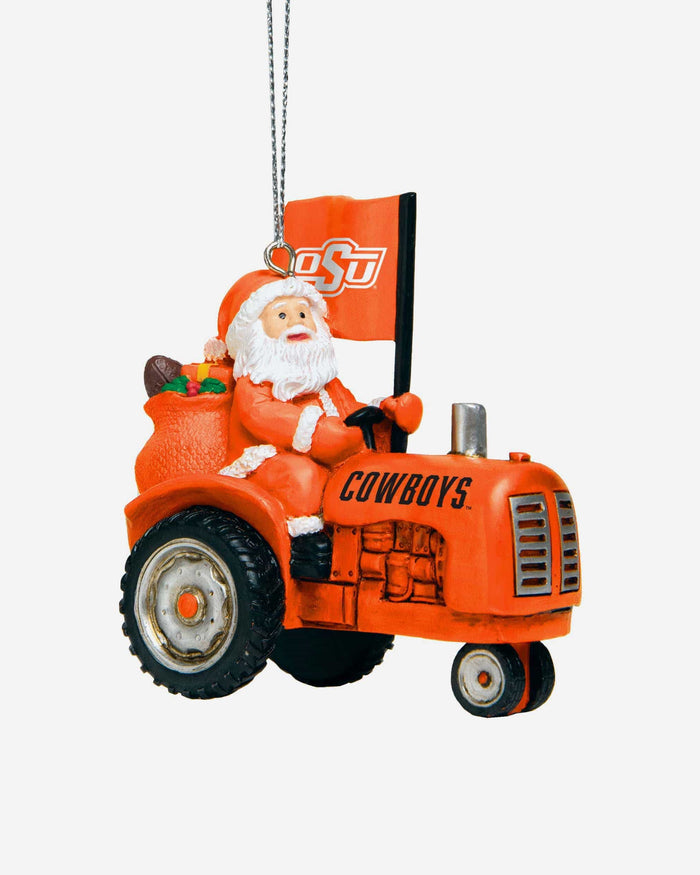 Oklahoma State Cowboys Santa Riding Tractor Ornament FOCO - FOCO.com