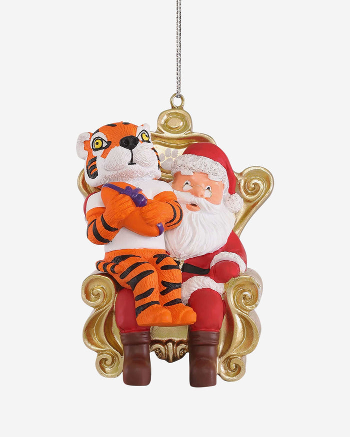The Tiger Clemson Tigers Mascot On Santa's Lap Ornament Foco - FOCO.com