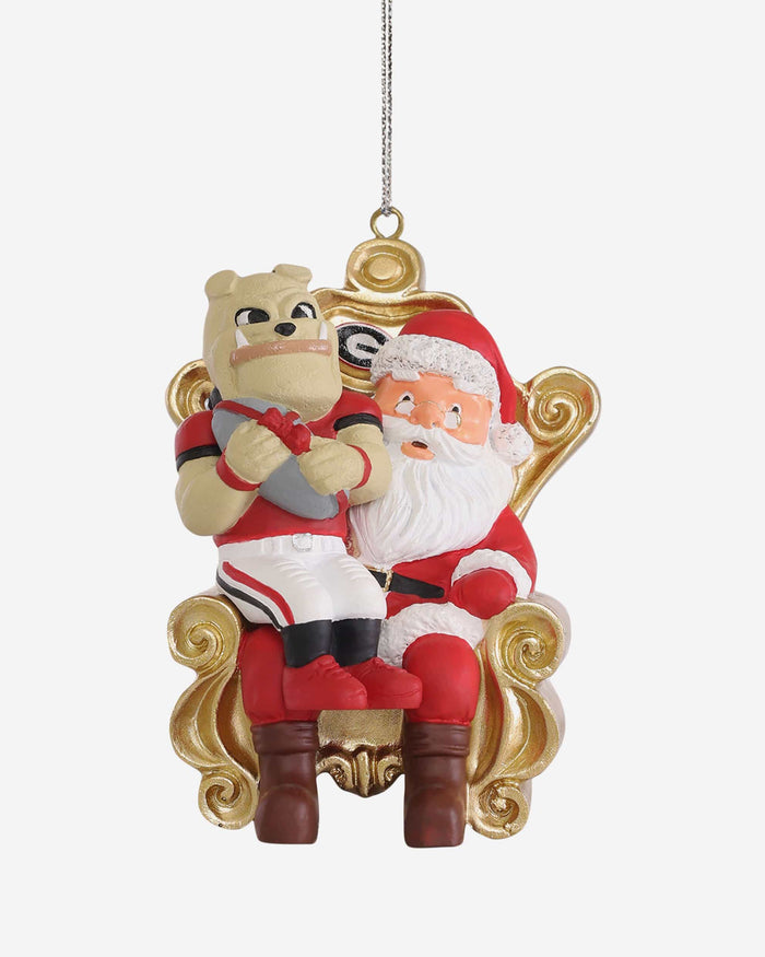 Hairy Dawg Georgia Bulldogs Mascot On Santa's Lap Ornament Foco - FOCO.com