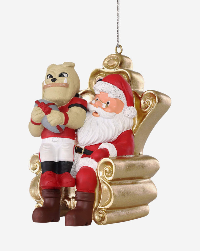 Hairy Dawg Georgia Bulldogs Mascot On Santa's Lap Ornament Foco - FOCO.com