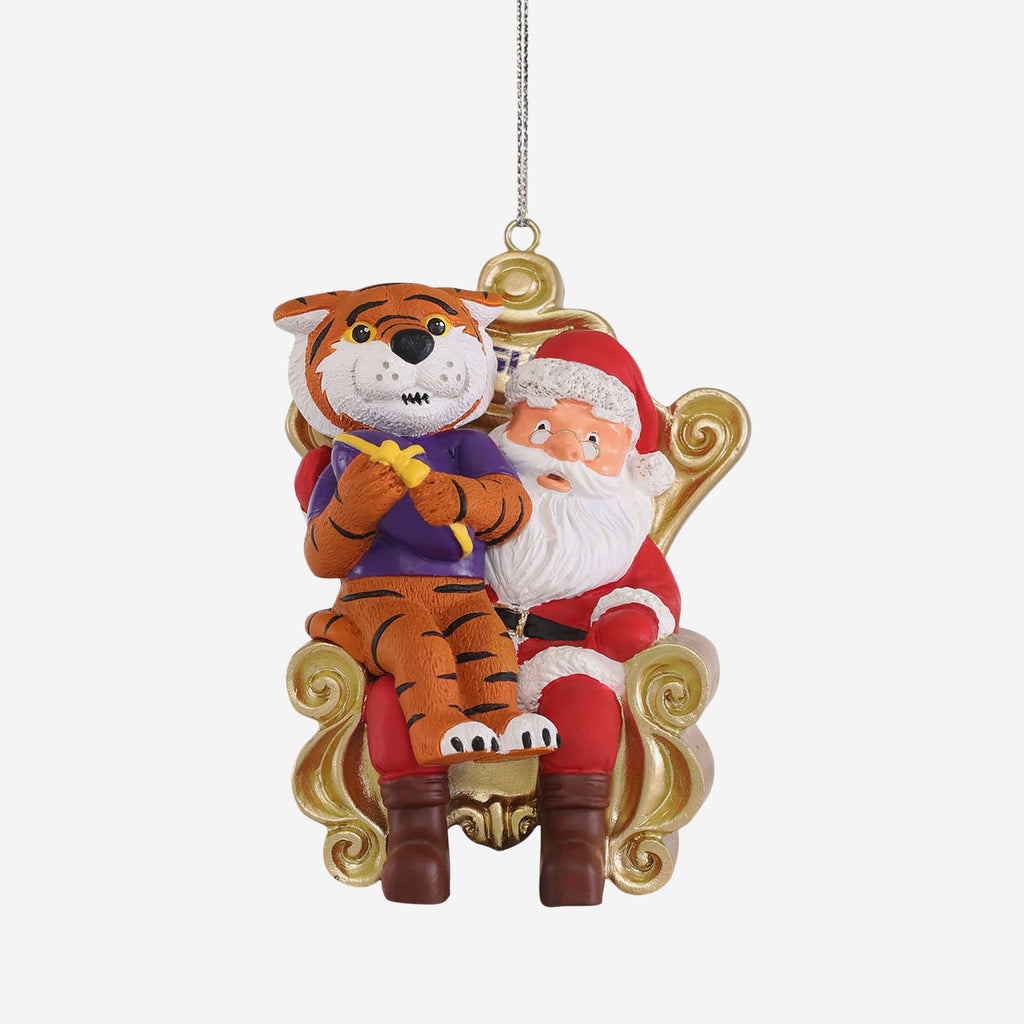 Mike the Tiger LSU Tigers Mascot On Santa's Lap Ornament Foco - FOCO.com