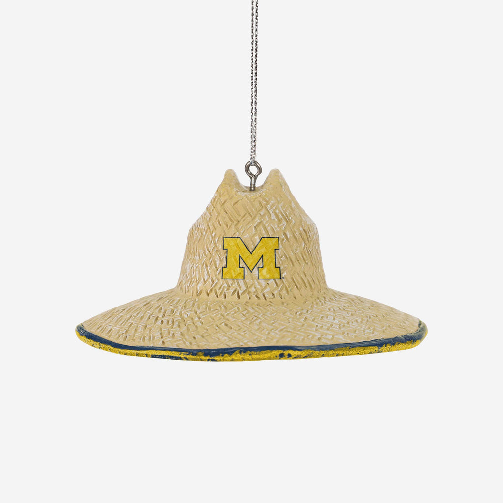 Michigan Wolverines Straw Hat Ornament FOCO - FOCO.com