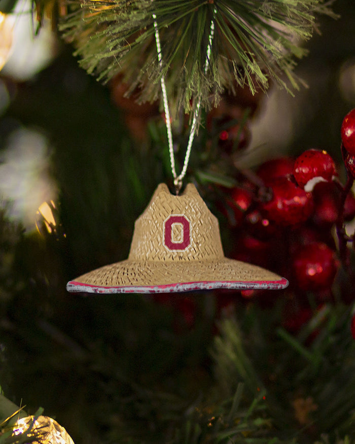 Ohio State Buckeyes Straw Hat Ornament FOCO - FOCO.com