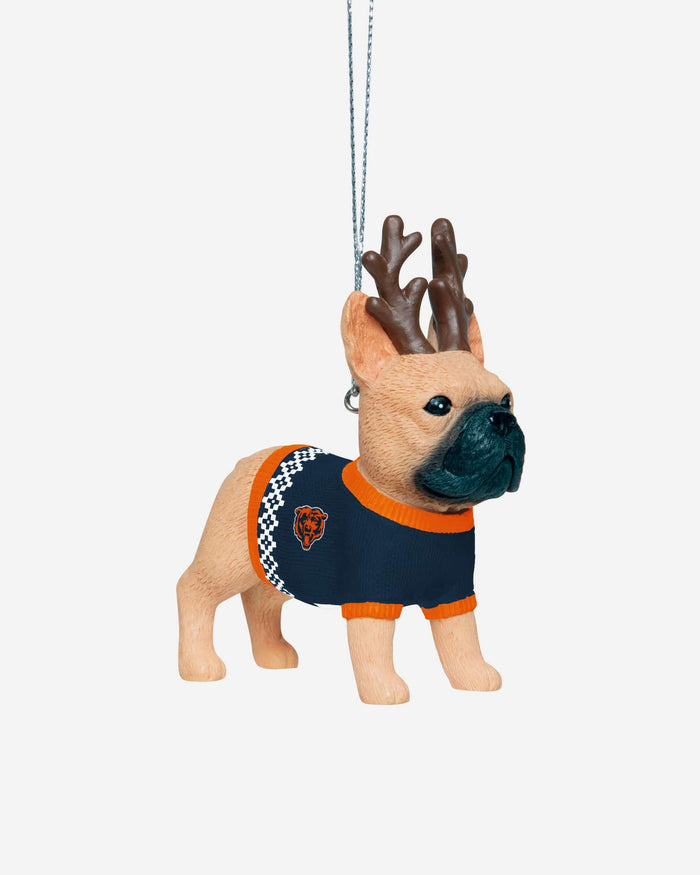 Chicago Bears French Bulldog Wearing Sweater Ornament FOCO - FOCO.com