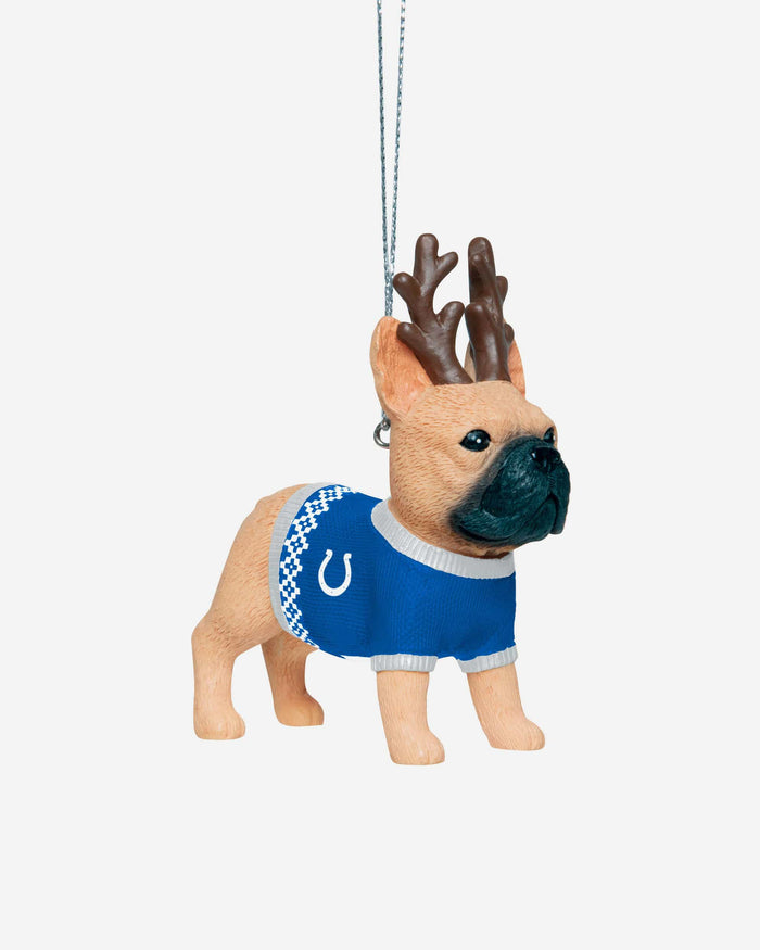Indianapolis Colts French Bulldog Wearing Sweater Ornament FOCO - FOCO.com