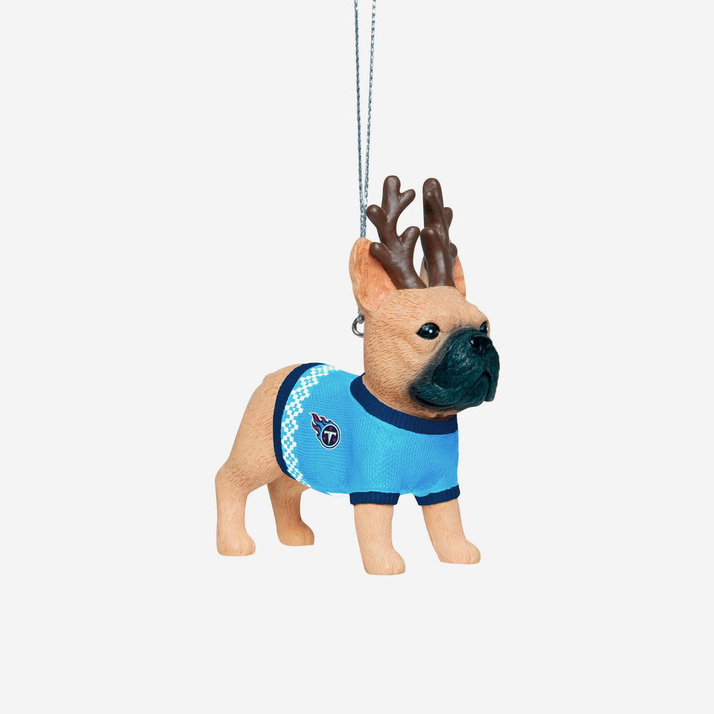 Tennessee Titans French Bulldog Wearing Sweater Ornament FOCO - FOCO.com
