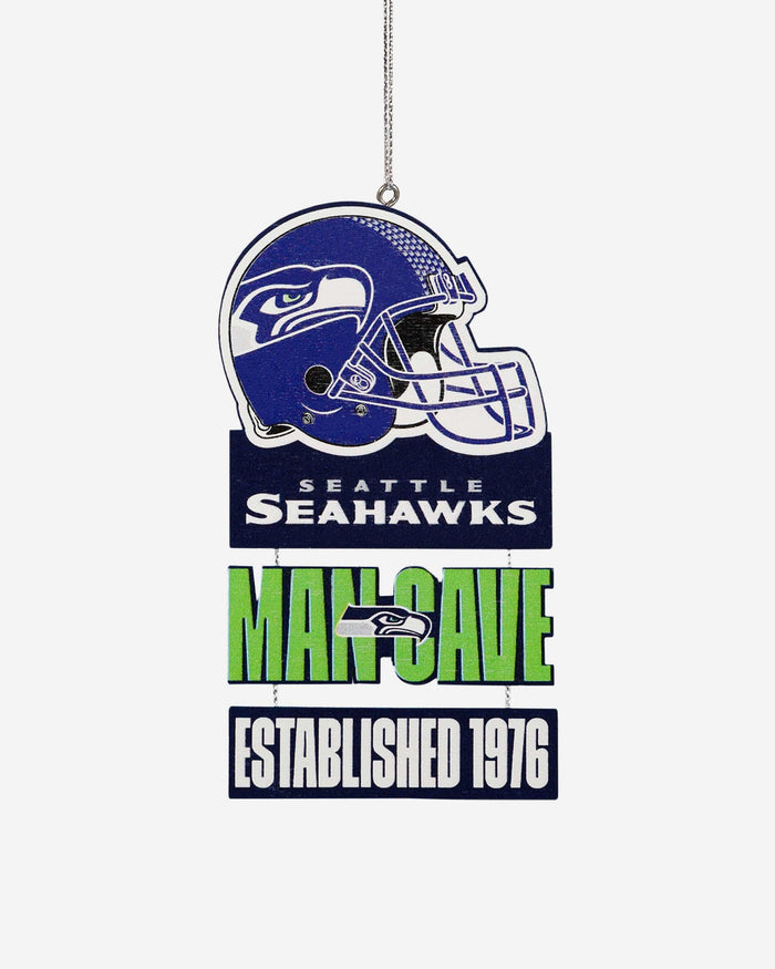 Seattle Seahawks Mancave Sign Ornament FOCO - FOCO.com
