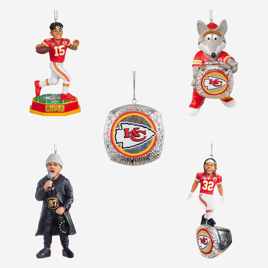 Kansas City Chiefs Super Bowl LIV Champions Player Ornament Box Set FOCO - FOCO.com