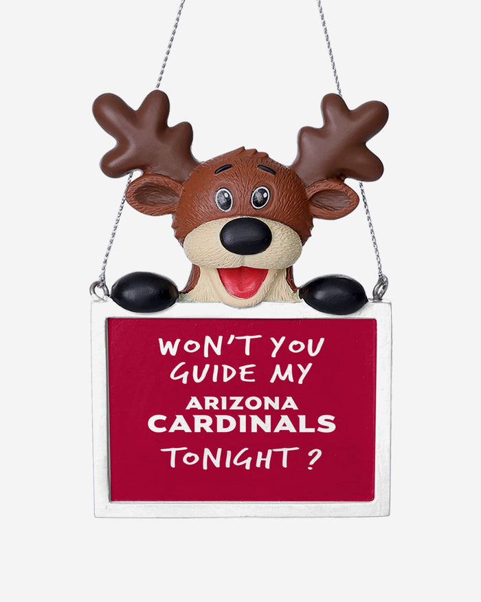 Arizona Cardinals Reindeer With Sign Ornament Foco - FOCO.com