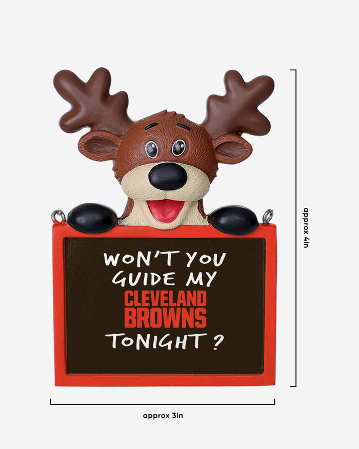 Cleveland Browns Reindeer With Sign Ornament FOCO - FOCO.com