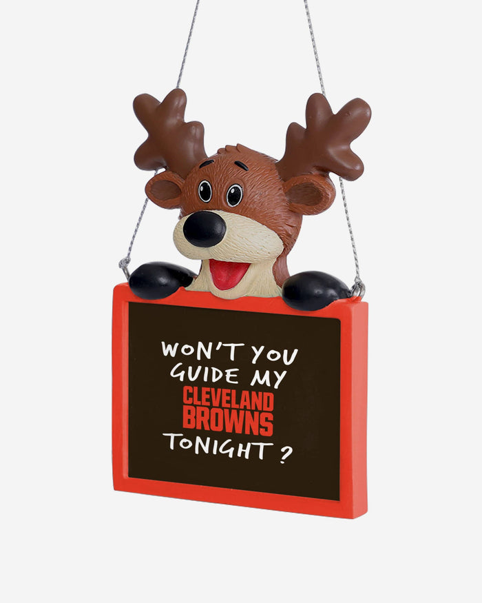 Cleveland Browns Reindeer With Sign Ornament FOCO - FOCO.com