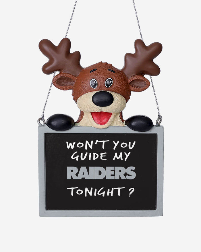 Las Vegas Raiders Reindeer With Sign Ornament FOCO - FOCO.com
