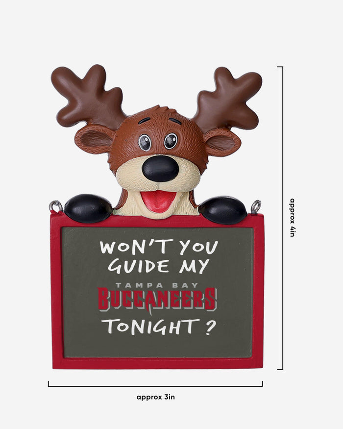 Tampa Bay Buccaneers Reindeer With Sign Ornament FOCO - FOCO.com
