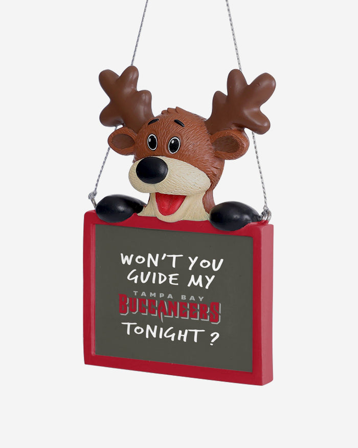 Tampa Bay Buccaneers Reindeer With Sign Ornament FOCO - FOCO.com