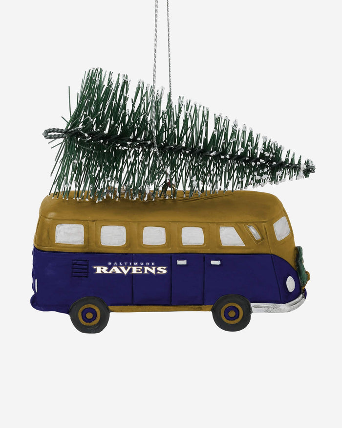 Baltimore Ravens Retro Bus With Tree Ornament FOCO - FOCO.com
