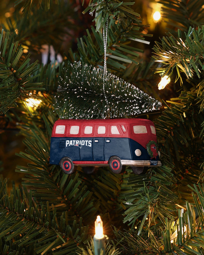 New England Patriots Retro Bus With Tree Ornament FOCO - FOCO.com