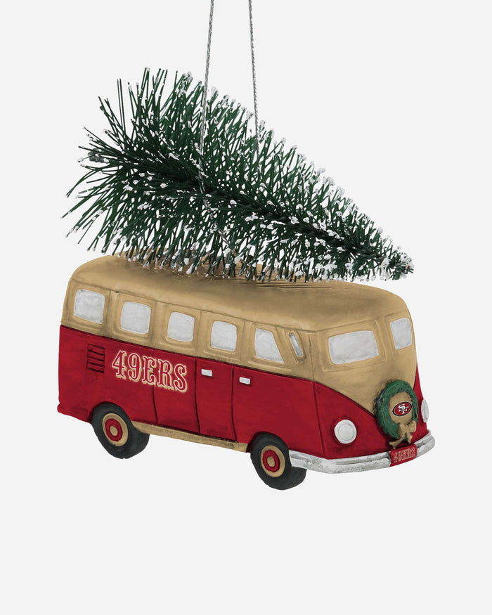 San Francisco 49ers Retro Bus With Tree Ornament FOCO - FOCO.com