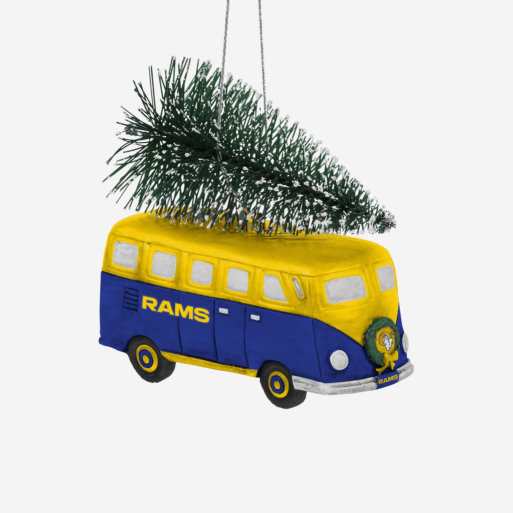 Los Angeles Rams Retro Bus With Tree Ornament Foco - FOCO.com