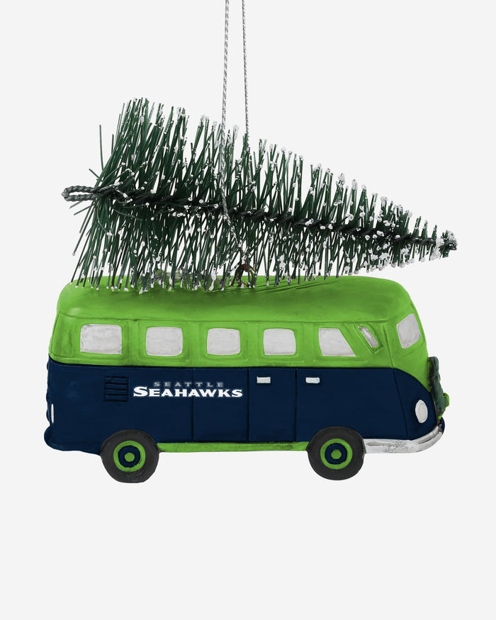 Seattle Seahawks Retro Bus With Tree Ornament FOCO - FOCO.com