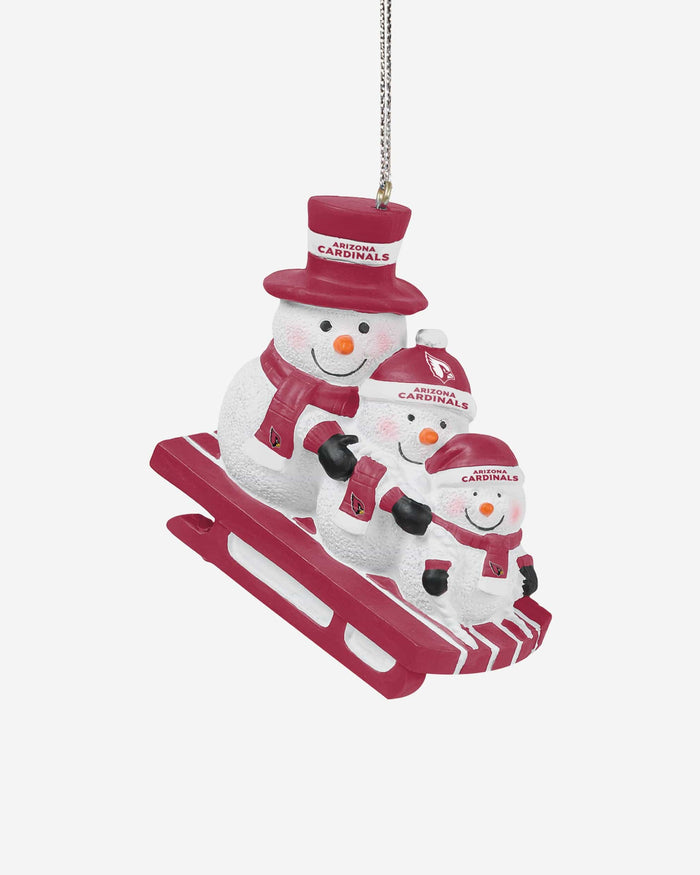 Arizona Cardinals Sledding Snowmen Ornament FOCO - FOCO.com