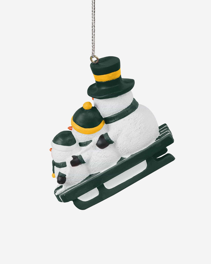 Green Bay Packers Sledding Snowmen Ornament FOCO - FOCO.com