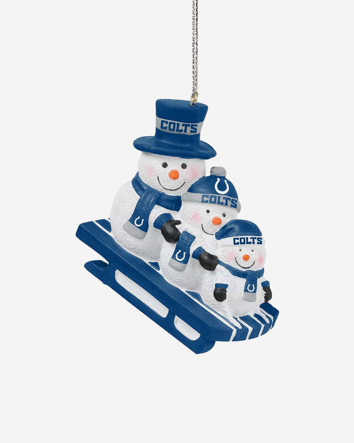 Indianapolis Colts Sledding Snowmen Ornament FOCO - FOCO.com