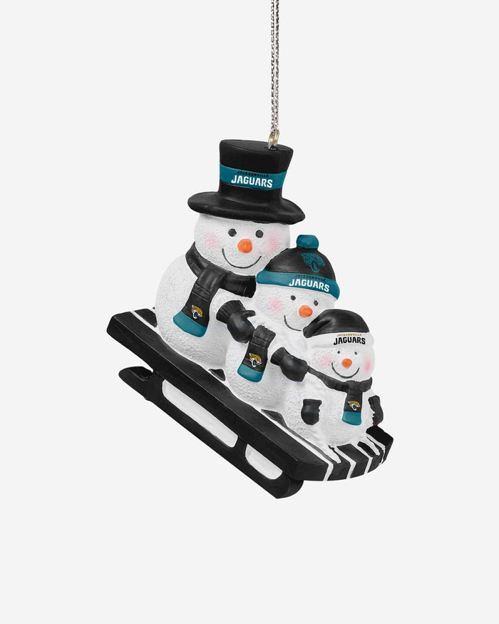 Jacksonville Jaguars Sledding Snowmen Ornament FOCO - FOCO.com