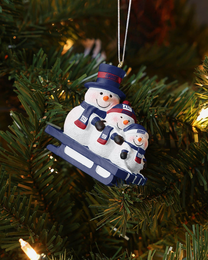 New York Giants Sledding Snowmen Ornament FOCO - FOCO.com