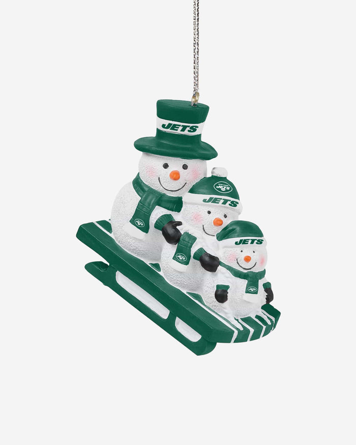 New York Jets Sledding Snowmen Ornament FOCO - FOCO.com